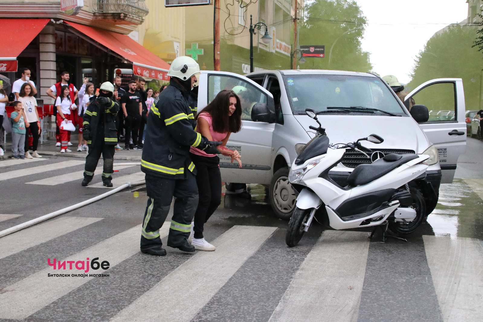 Симулација на пожар и сообраќајка во Битола и давање прва помош 16 crven krst 2