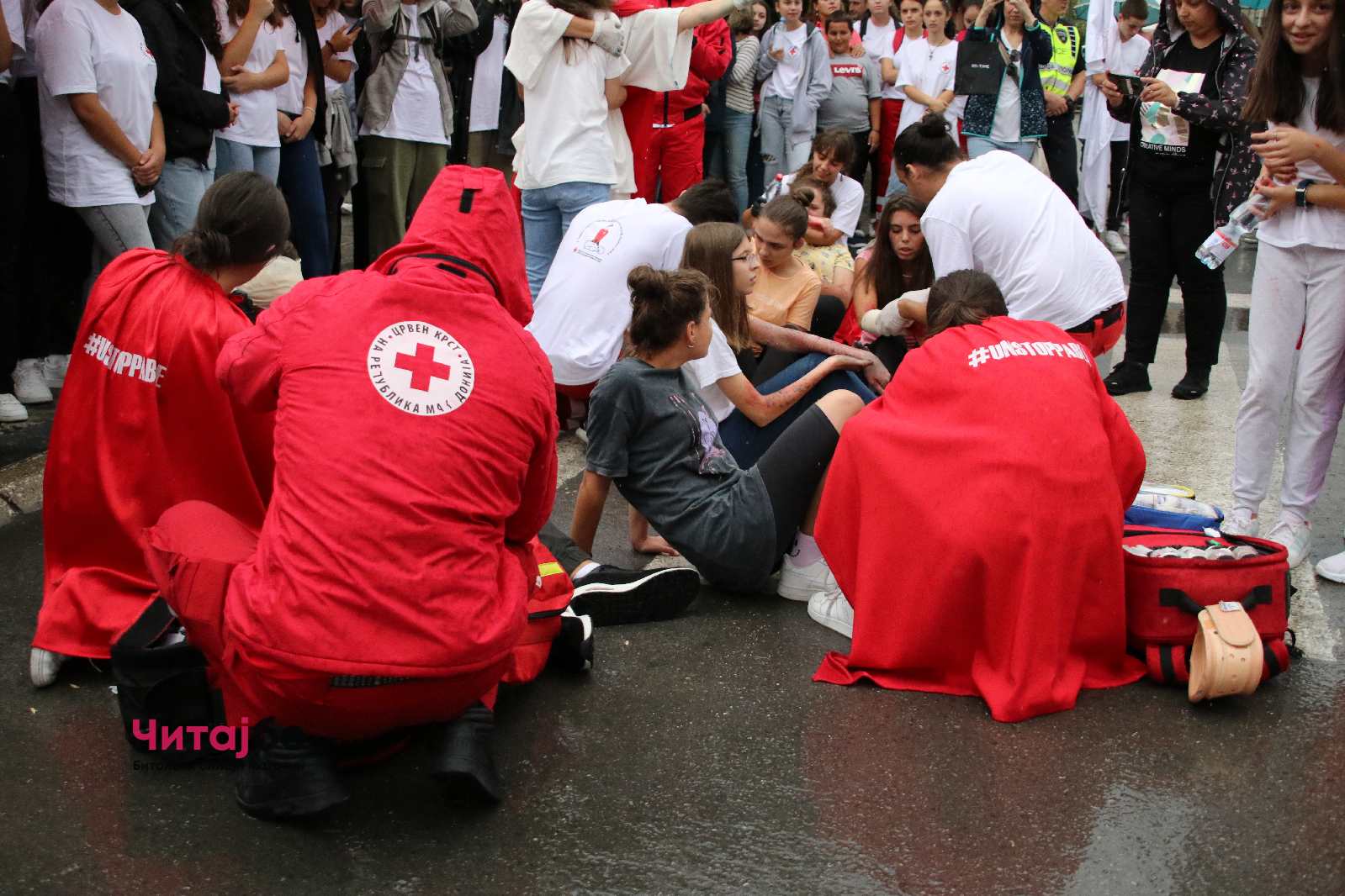 Симулација на пожар и сообраќајка во Битола и давање прва помош 13 crven krst 5