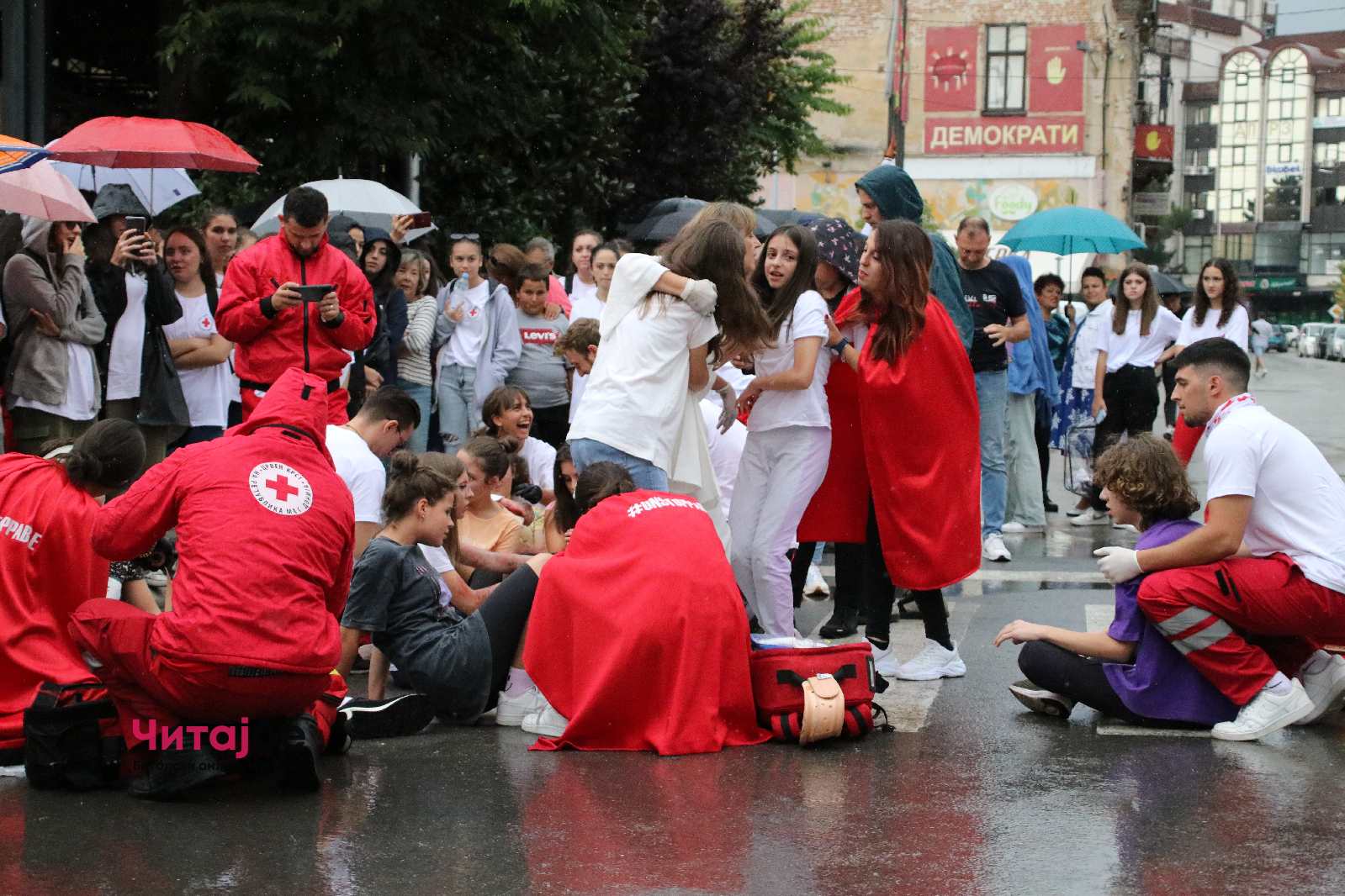 Симулација на пожар и сообраќајка во Битола и давање прва помош 11 crven krst 7