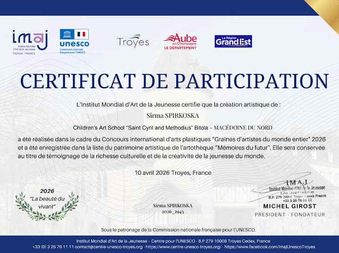 13 награди од УНЕСКО за учениците од ДЛС „Свети Кирил и Методиј“ – Битола и посебно признание за студиото 16 unesko diplomi 11